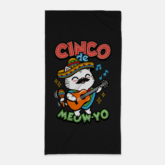 Cinco De Meow-yo-None-Beach-Towel-Boggs Nicolas