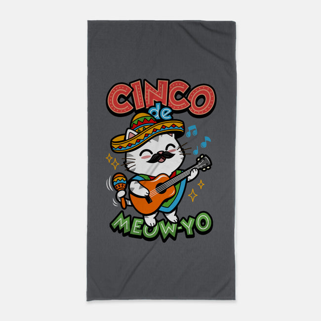 Cinco De Meow-yo-None-Beach-Towel-Boggs Nicolas