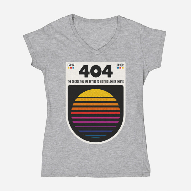 404 Decade Not Found-Womens-V-Neck-Tee-BadBox