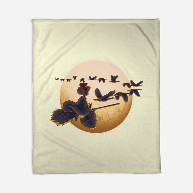 Young Witch Moon-None-Fleece-Blanket-rmatix