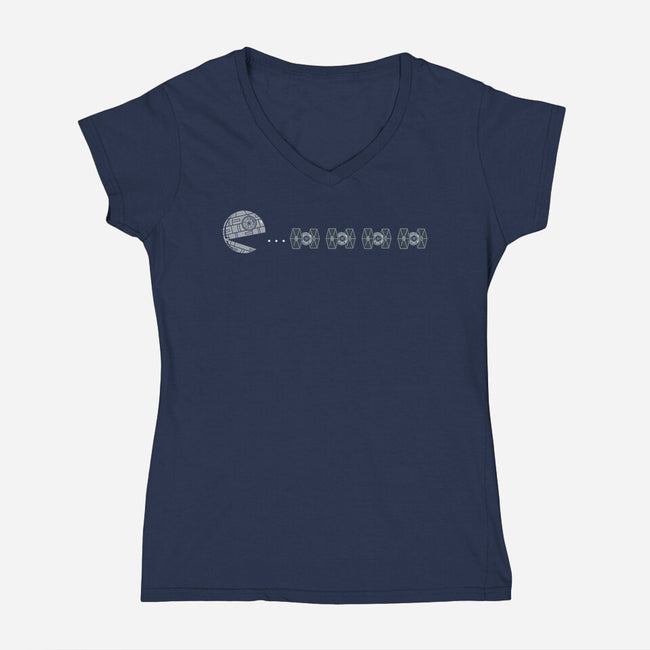 Pac Death Star-Womens-V-Neck-Tee-krisren28