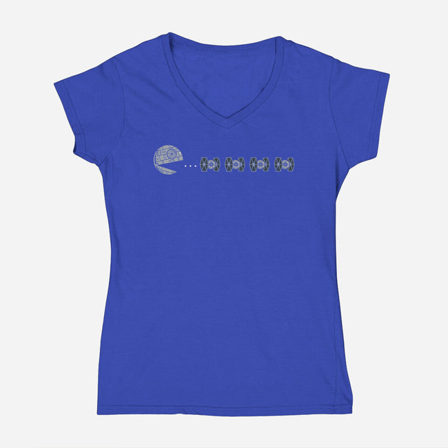 Pac Death Star-Womens-V-Neck-Tee-krisren28