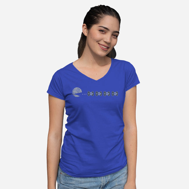 Pac Death Star-Womens-V-Neck-Tee-krisren28