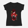 Joker Sunset-Womens-V-Neck-Tee-dandingeroz