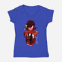 Joker Sunset-Womens-V-Neck-Tee-dandingeroz