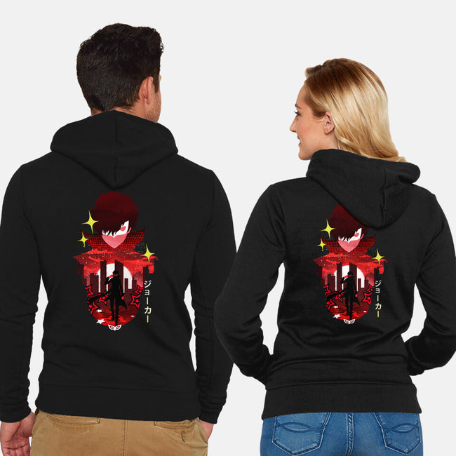 Joker Sunset-Unisex-Zip-Up-Sweatshirt-dandingeroz