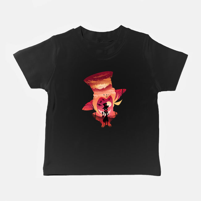 Lucifer Sunset-Baby-Basic-Tee-dandingeroz