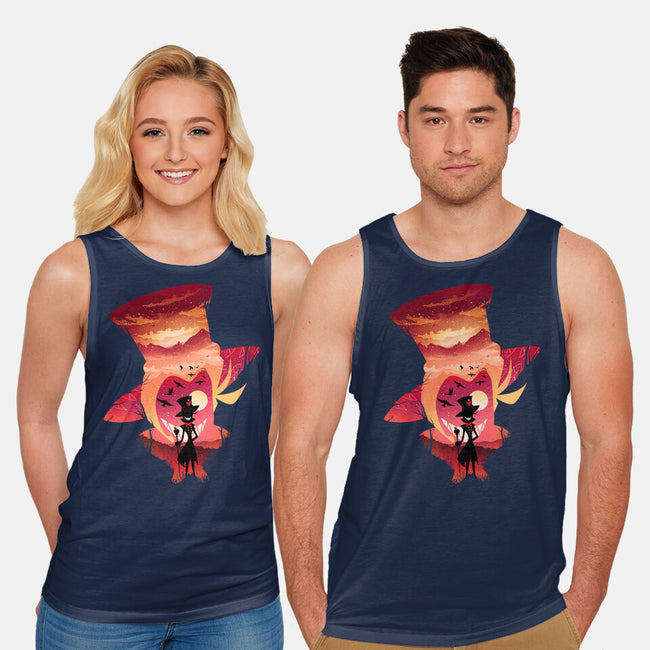 Lucifer Sunset-Unisex-Basic-Tank-dandingeroz