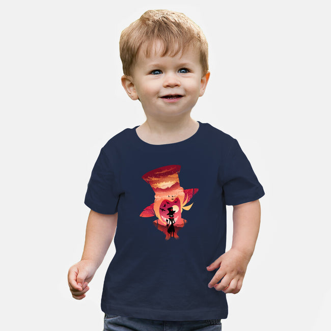 Lucifer Sunset-Baby-Basic-Tee-dandingeroz