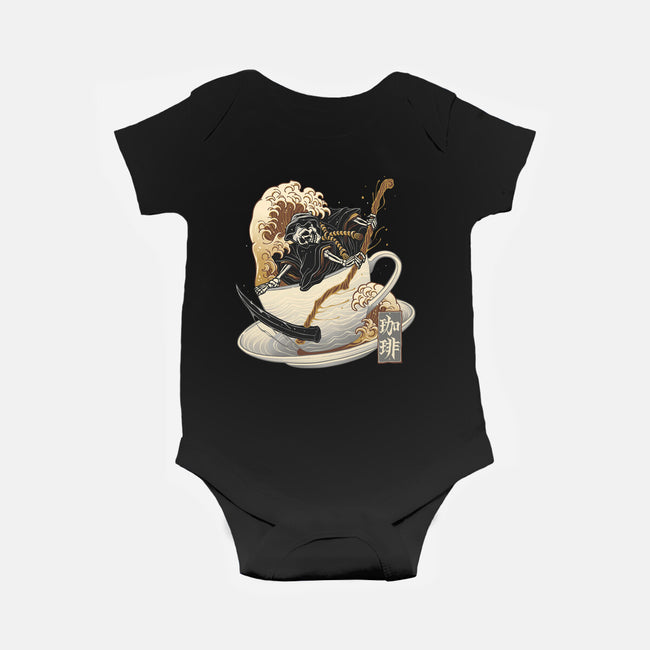 Death Coffee-Baby-Basic-Onesie-glitchygorilla