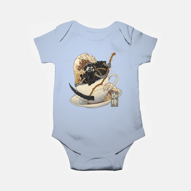 Death Coffee-Baby-Basic-Onesie-glitchygorilla