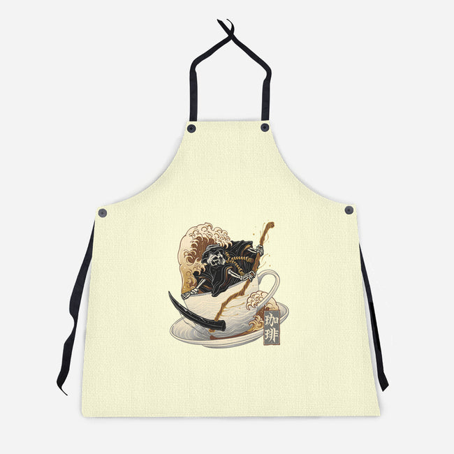 Death Coffee-Unisex-Kitchen-Apron-glitchygorilla