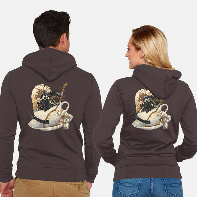 Death Coffee-Unisex-Zip-Up-Sweatshirt-glitchygorilla