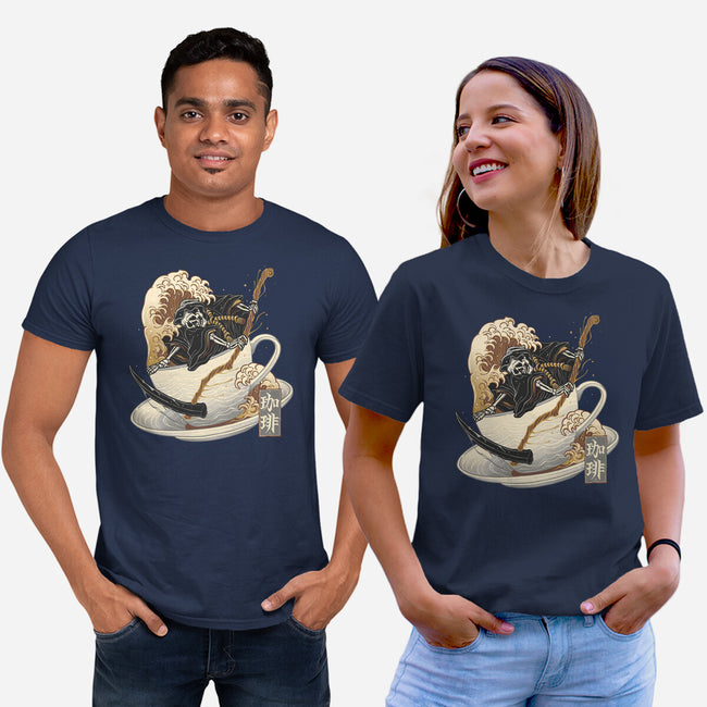 Death Coffee-Unisex-Basic-Tee-glitchygorilla