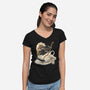 Death Coffee-Womens-V-Neck-Tee-glitchygorilla