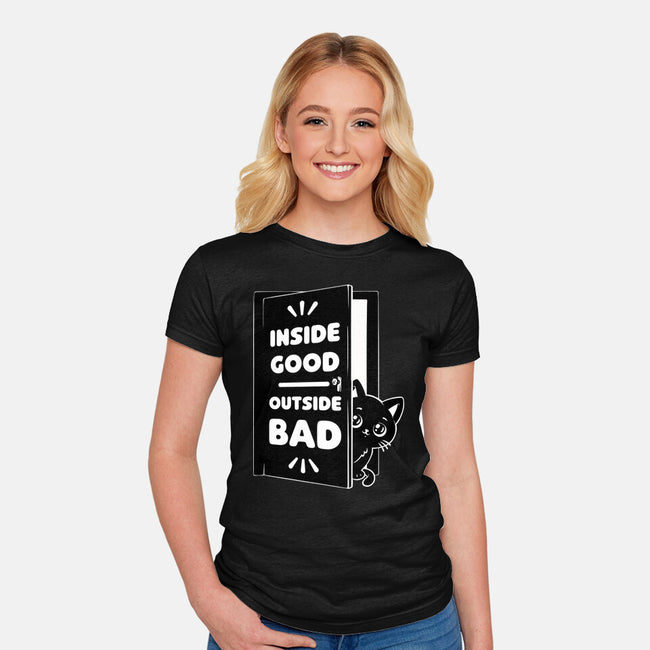 Outside Is Bad-Womens-Fitted-Tee-Studio Mootant