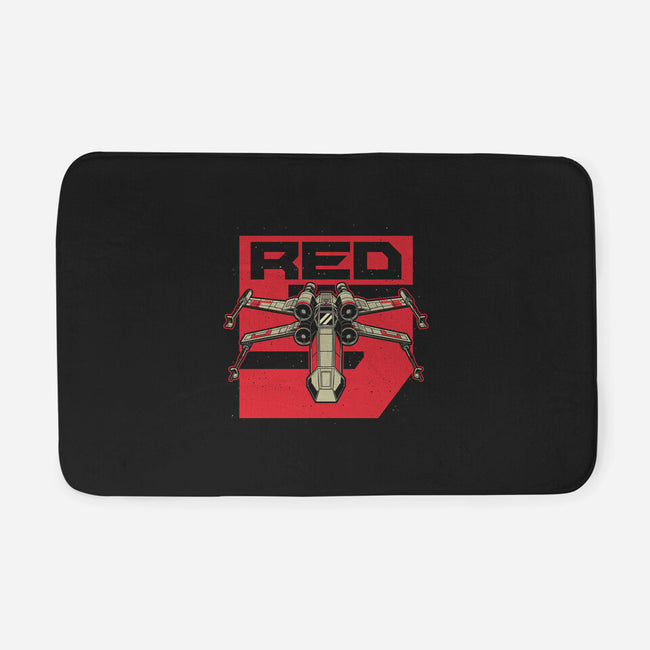 Red Spaceship Revolution-None-Memory Foam-Bath Mat-Studio Mootant