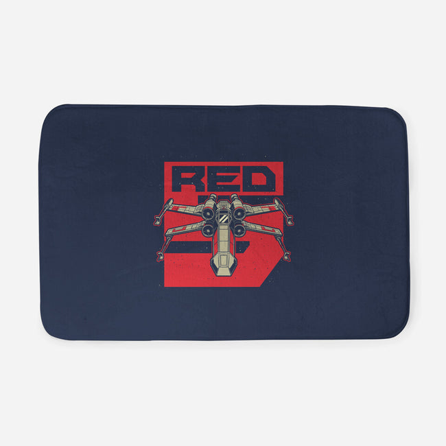 Red Spaceship Revolution-None-Memory Foam-Bath Mat-Studio Mootant