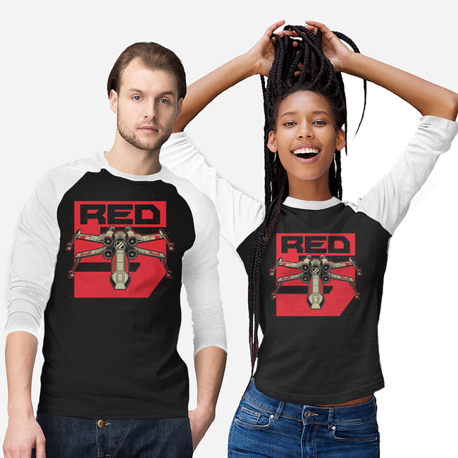 Red Spaceship Revolution-Unisex-Baseball-Tee-Studio Mootant