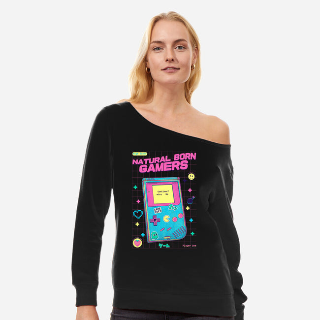 Natural Born Gamers-Womens-Off Shoulder-Sweatshirt-Jelly89