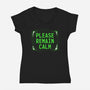 Please Remain Calm-Womens-V-Neck-Tee-rocketman_art