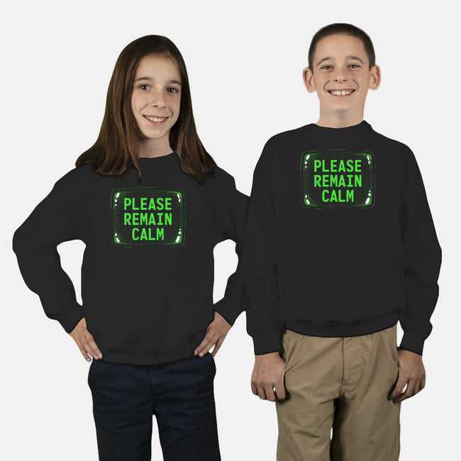 Please Remain Calm-Youth-Crew Neck-Sweatshirt-rocketman_art