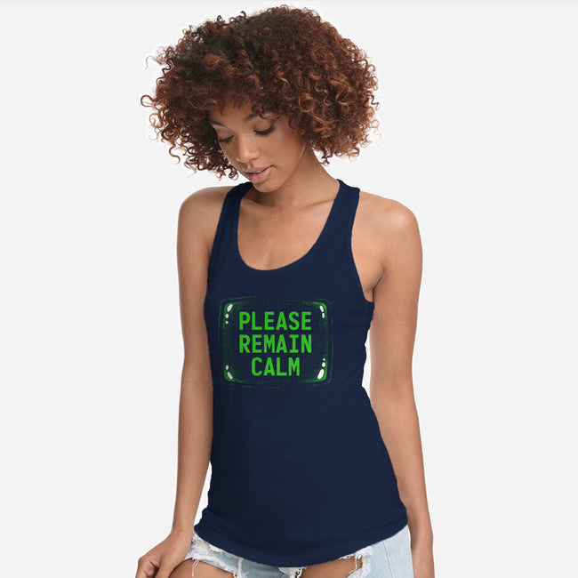 Please Remain Calm-Womens-Racerback-Tank-rocketman_art