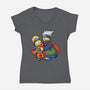 Why You Little Shinobi-Womens-V-Neck-Tee-Barbadifuoco