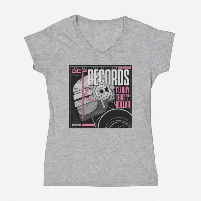 OCP Records-Womens-V-Neck-Tee-BadBox