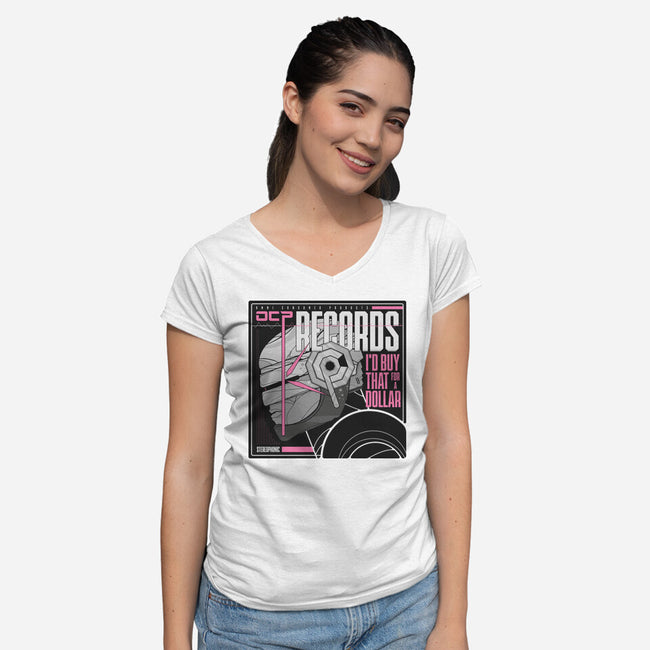 OCP Records-Womens-V-Neck-Tee-BadBox