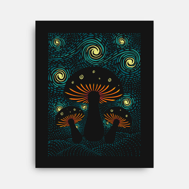 Starry Mushrooms-None-Stretched-Canvas-erion_designs