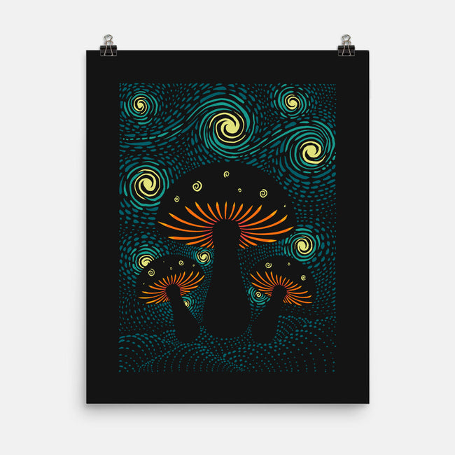 Starry Mushrooms-None-Matte-Poster-erion_designs