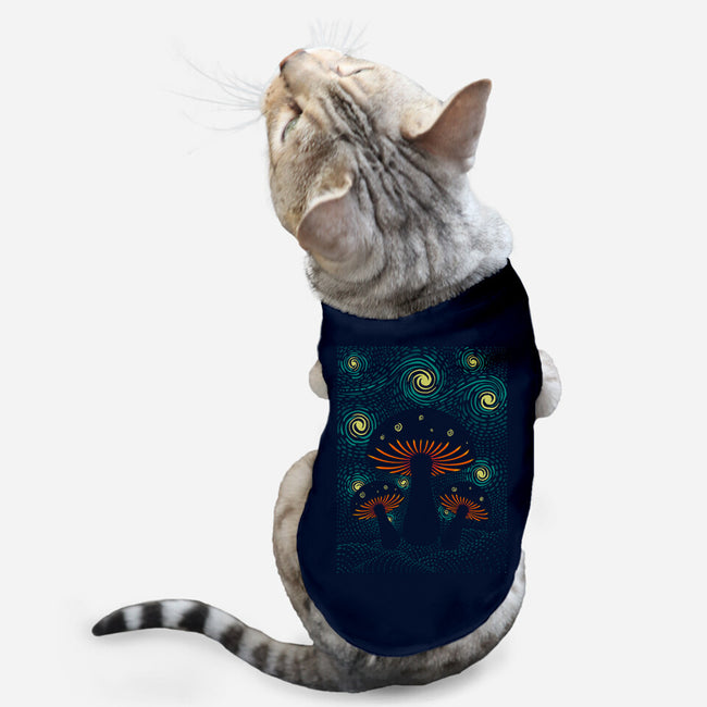 Starry Mushrooms-Cat-Basic-Pet Tank-erion_designs