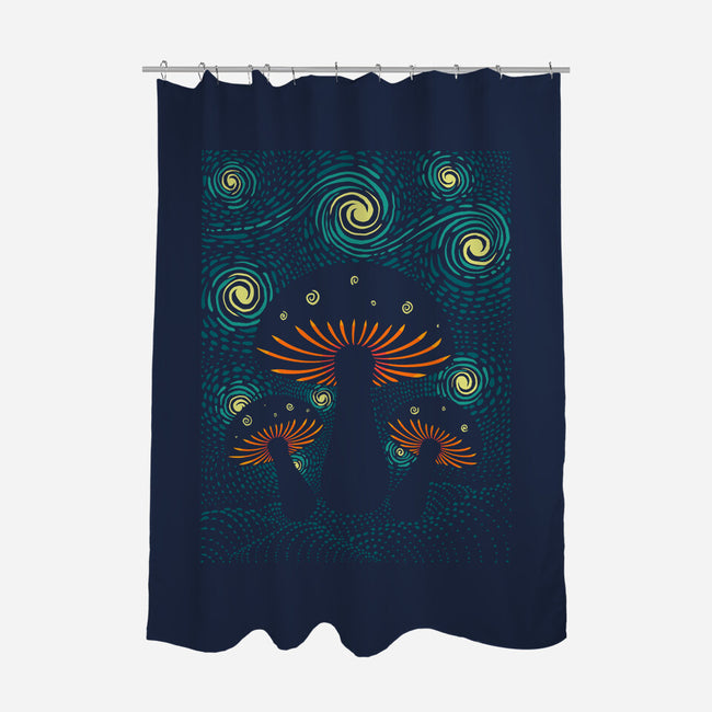 Starry Mushrooms-None-Polyester-Shower Curtain-erion_designs