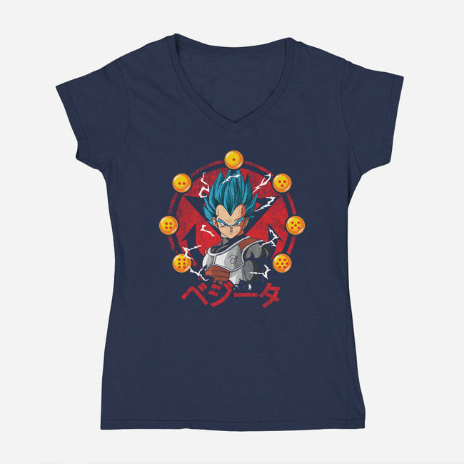 Prince Of Saiyans-Womens-V-Neck-Tee-turborat14