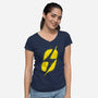 Ground Zero Fallout-Womens-V-Neck-Tee-rocketman_art