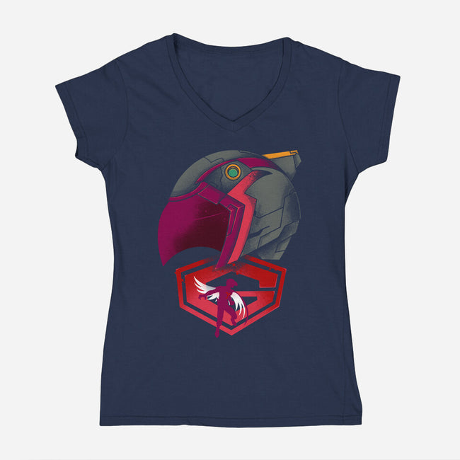 Jo The Condor-Womens-V-Neck-Tee-RamenBoy