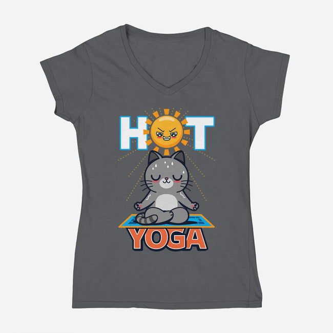 Hot Yoga-Womens-V-Neck-Tee-Boggs Nicolas