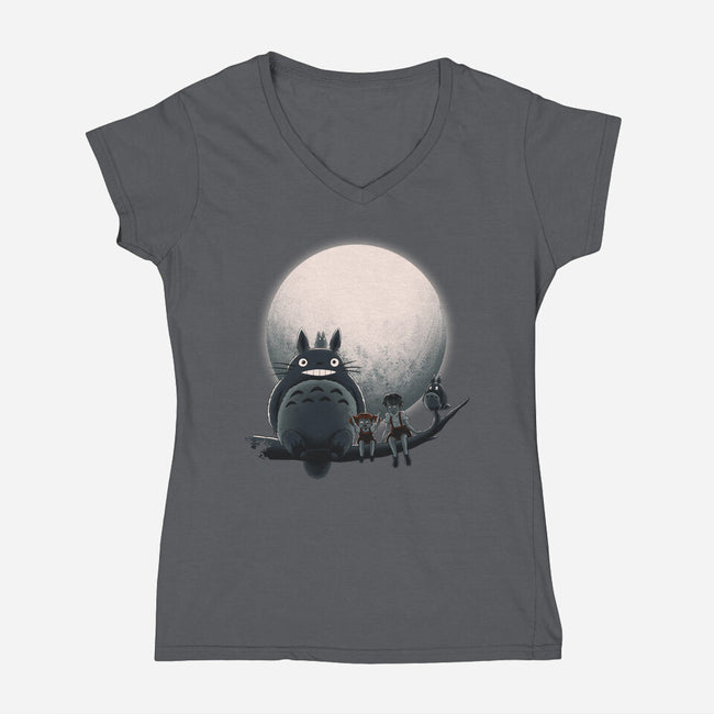 Neighbor's Moon-Womens-V-Neck-Tee-rmatix