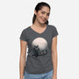 Neighbor's Moon-Womens-V-Neck-Tee-rmatix