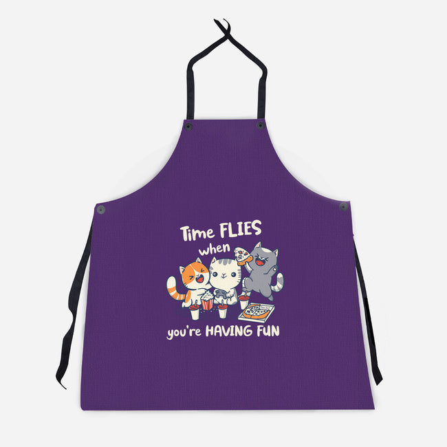 Time Flies-Unisex-Kitchen-Apron-Freecheese