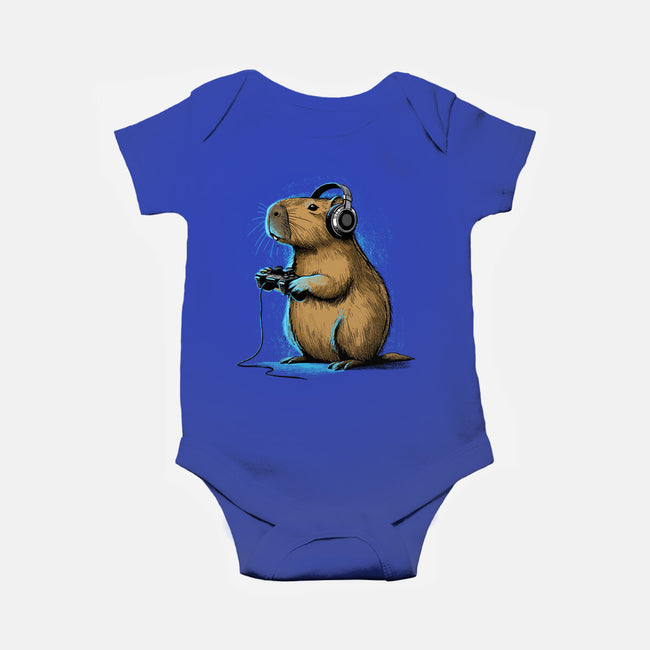 Capy-Gamer-Baby-Basic-Onesie-GoshWow