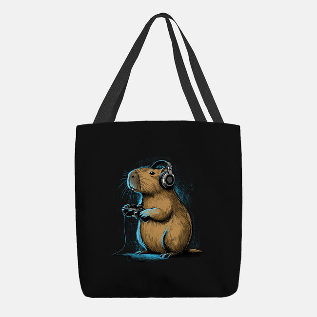 Capy-Gamer-None-Basic Tote-Bag-GoshWow