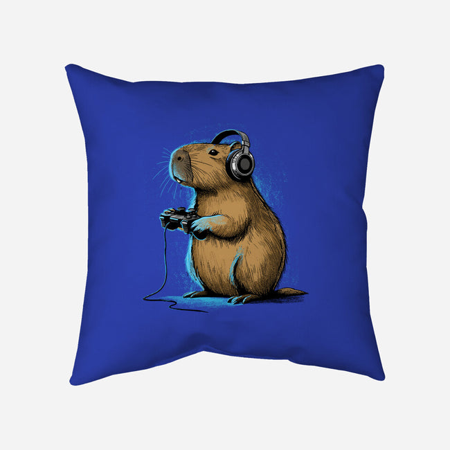 Capy-Gamer-None-Removable Cover-Throw Pillow-GoshWow