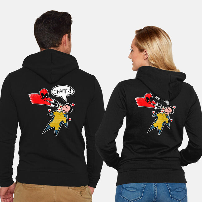 The Chatty Mercenary-Unisex-Zip-Up-Sweatshirt-AqueleJutsu