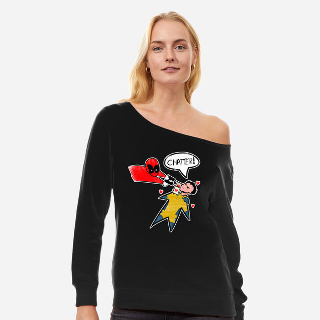 The Chatty Mercenary-Womens-Off Shoulder-Sweatshirt-AqueleJutsu