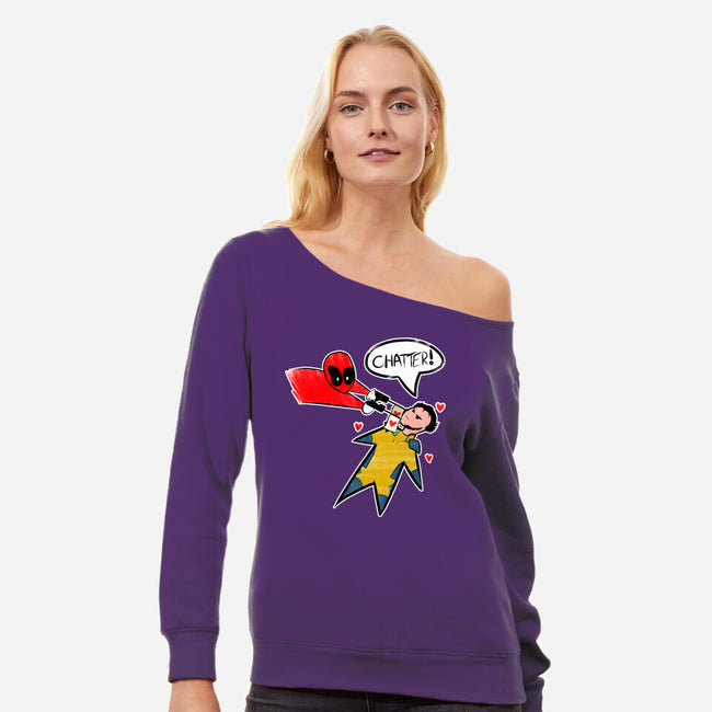 The Chatty Mercenary-Womens-Off Shoulder-Sweatshirt-AqueleJutsu