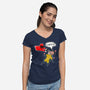 The Chatty Mercenary-Womens-V-Neck-Tee-AqueleJutsu