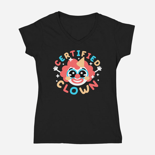 Certified Clown-Womens-V-Neck-Tee-NemiMakeit