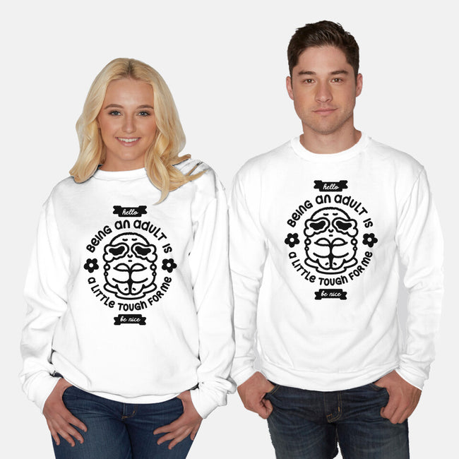 Being An Adult-Unisex-Crew Neck-Sweatshirt-demonigote